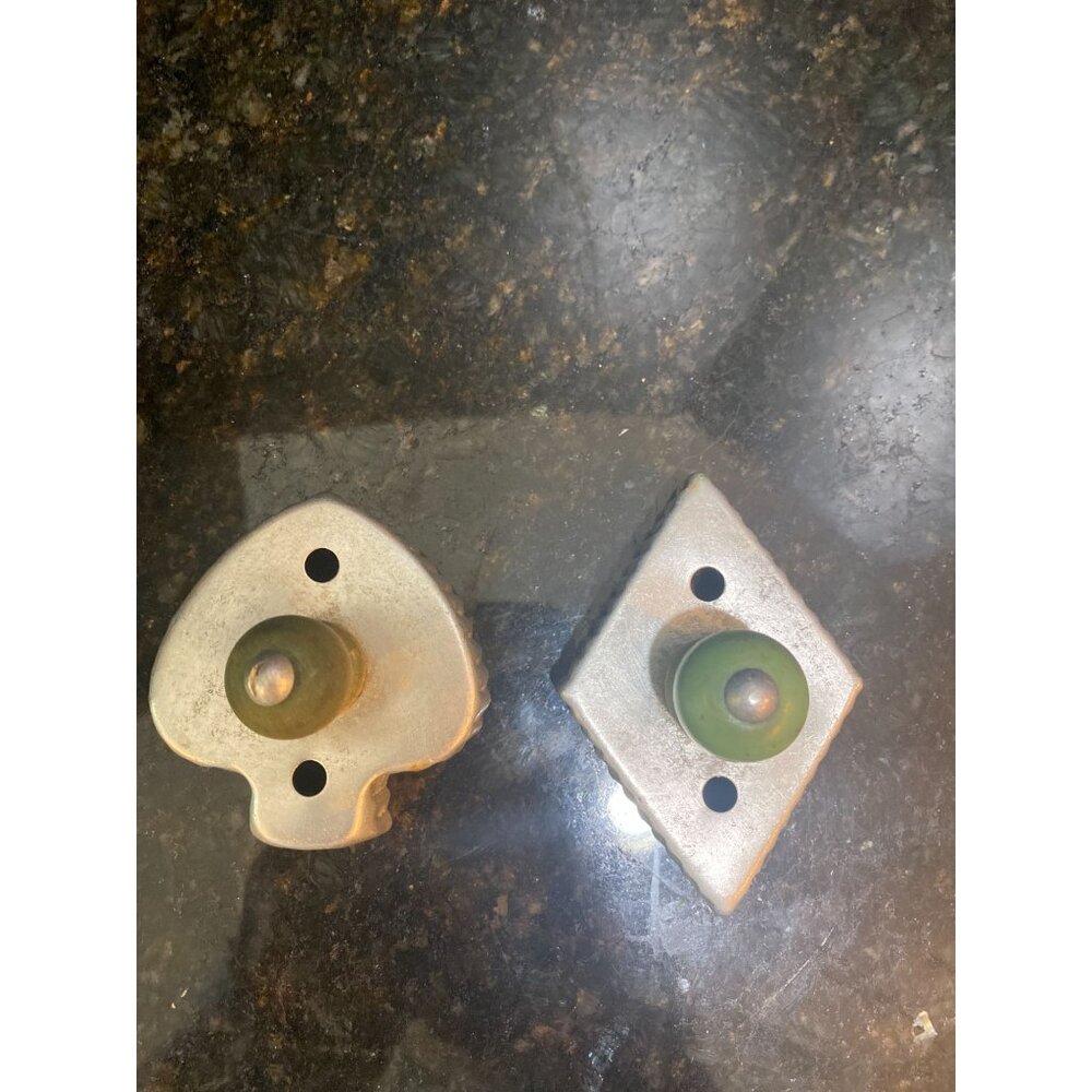 Vintage Spade and Diamond, Green Handle Cookie Cutters (Qty. 2)
